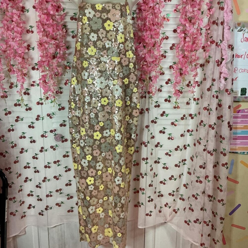 Floral Sequin Midi Dress Floral Dress - Picture 2 of 6
